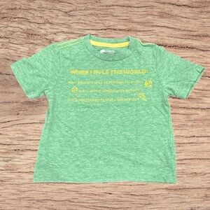 Tucker + Tate Green Kids Shirt with Yellow Fun Message Print Size 3T / 3 Years